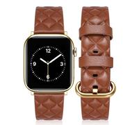 Cinturino in pelle di design, compatibile con Apple Watch Band 38 mm, 40 mm, 41 mm, 42 mm (S11/10) per donne, cinturino in vera pelle Checkered Engraved Strap for iWatch Series 11/10/9/8/7/6/5/4/3/2/1