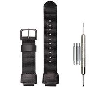 Cinturino in pelle di nylon 16mm compatibile con Casio GA-100 GA110 GA2100 DW5600E GA-700 DW6900 AWG-M100 DW003B MCW100 Cinturino di riparazione (Black Black buckle)