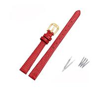 Cinturino in pelle di piccole dimensioni adatto for AJIDOU Time Stamp adatto for cinturino da orologio Fossil Poly Time da donna, bracciale a catena da 8 mm, 10 mm, 12 mm e 14 mm(Red-gold,16mm)