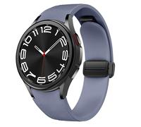 Cinturino in pelle magnetica per Samsung Galaxy Watch 6/5/4 40mm 44mm/6 Classic 43 47mm/5 Pro 45mm/4 Classic 42 46mm/Active 2,20mm D-Buckle Hybrid Eco-Leather Cinturino sportivo in morbido silicone