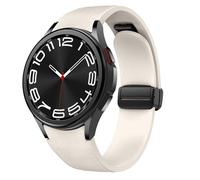 Cinturino in pelle magnetica per Samsung Galaxy Watch 7/6/5/4/FE 40mm 44mm/6 Classic 43 47mm/5 Pro 45mm/4 Classic 42 46mm,20mm D-Buckle Hybrid Eco-Leather Cinturino sportivo in morbido silicone