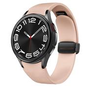 Cinturino in pelle magnetica per Samsung Galaxy Watch 7/6/5/4/FE 40mm 44mm/6 Classic 43 47mm/5 Pro 45mm/4 Classic 42 46mm,20mm D-Buckle Hybrid Eco-Leather Cinturino sportivo in morbido silicone