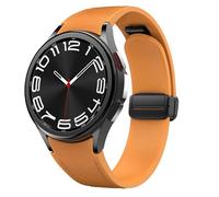 Cinturino in pelle magnetica per Samsung Galaxy Watch 7/6/5/4/FE 40mm 44mm/6 Classic 43 47mm/5 Pro 45mm/4 Classic 42 46mm,20mm D-Buckle Hybrid Eco-Leather Cinturino sportivo in morbido silicone