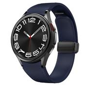 Cinturino in pelle magnetica per Samsung Galaxy Watch 7/6/5/4/FE 40mm 44mm/6 Classic 43 47mm/5 Pro 45mm/4 Classic 42 46mm,20mm D-Buckle Hybrid Eco-Leather Cinturino sportivo in morbido silicone