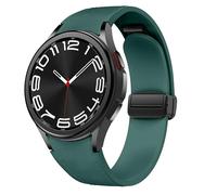 Cinturino in pelle magnetica per Samsung Galaxy Watch 7/6/5/4/FE 40mm 44mm/6 Classic 43 47mm/5 Pro 45mm/4 Classic 42 46mm,20mm D-Buckle Hybrid Eco-Leather Cinturino sportivo in morbido silicone