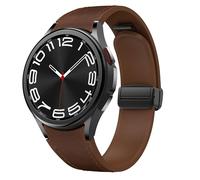 Cinturino in pelle magnetica per Samsung Galaxy Watch 7/6/5/4/FE 40mm 44mm/6 Classic 43 47mm/5 Pro 45mm/4 Classic 42 46mm,20mm D-Buckle Hybrid Eco-Leather Cinturino sportivo in morbido silicone