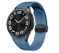 Cinturino in pelle magnetica per Samsung Galaxy Watch 7/6/5/4/FE 40mm 44mm/6 Classic 43 47mm/5 Pro 45mm/4 Classic 42 46mm,20mm D-Buckle Hybrid Eco-Leather Cinturino sportivo in morbido silicone