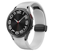 Cinturino in pelle magnetica per Samsung Galaxy Watch 7/6/5/4/FE 40mm 44mm/6 Classic 43 47mm/5 Pro 45mm/4 Classic 42 46mm,20mm D-Buckle Hybrid Eco-Leather Cinturino sportivo in morbido silicone