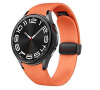Cinturino in pelle magnetica per Samsung Galaxy Watch 7/6/5/4/FE 40mm 44mm/6 Classic 43 47mm/5 Pro 45mm/4 Classic 42 46mm,20mm D-Buckle Hybrid Eco-Leather Cinturino sportivo in morbido silicone