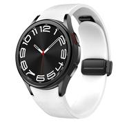 Cinturino in pelle magnetica per Samsung Galaxy Watch 7/6/5/4/FE 40mm 44mm/6 Classic 43 47mm/5 Pro 45mm/4 Classic 42 46mm,20mm D-Buckle Hybrid Eco-Leather Cinturino sportivo in morbido silicone