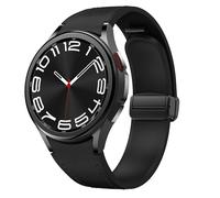 Cinturino in pelle magnetica per Samsung Galaxy Watch 7/6/5/4/FE 40mm 44mm/6 Classic 43 47mm/5 Pro 45mm/4 Classic 42 46mm,20mm D-Buckle Hybrid Eco-Leather Cinturino sportivo in morbido silicone