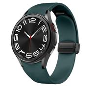 Cinturino in pelle magnetica per Samsung Galaxy Watch 7/6/5/4/FE 40mm 44mm/6 Classic 43 47mm/5 Pro 45mm/4 Classic 42 46mm,20mm D-Buckle Hybrid Eco-Leather Cinturino sportivo in morbido silicone