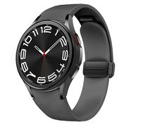 Cinturino in pelle magnetica per Samsung Galaxy Watch 7/6/5/4/FE 40mm 44mm/6 Classic 43 47mm/5 Pro 45mm/4 Classic 42 46mm,20mm D-Buckle Hybrid Eco-Leather Cinturino sportivo in morbido silicone