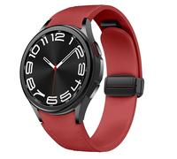 Cinturino in pelle magnetica per Samsung Galaxy Watch 7/6/5/4/FE 40mm 44mm/6 Classic 43 47mm/5 Pro 45mm/4 Classic 42 46mm,20mm D-Buckle Hybrid Eco-Leather Cinturino sportivo in morbido silicone