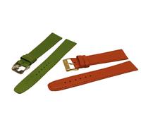 Cinturino IN Pelle Per Orologio Da Vitello IN 18mm- Arancione E Verde