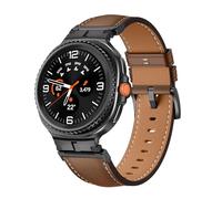 Cinturino in pelle per Samsung Galaxy Watch 8/8 Classic, con connettore in metallo, marrone/nero