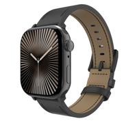 Cinturino in pelle senza tempo per Apple Watch 44/45/46/49 mm, nero