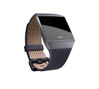 Cinturino in pelle traforata blu Fitbit piccolo per Ionic