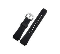 Cinturino in resina da uomo nero adatto for CASIO Edifice 5119 EF-552 EF-552D 25 * 20mm bocca convessa cinturino in gomma impermeabile braccialetto in silicone(Black-steel buckle)