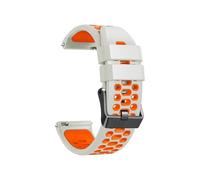 Cinturino In Silicone Bicolore Con Foro A Tre File Da 22mm Adatto For Huawei GT Runner 2/GT6/5/4 46mm(Beige-Orange)