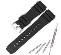 Cinturino in silicone compatibile con Casio MDV106 series AMW320R AMW320D cinturino per orologio sportivo outdoor 22 mm unisex cinturino (fibbia argentata)