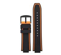 Cinturino in silicone compatibile con GSTB200/B400/Steel Heart ECB-10 Series con interfaccia convessa, catena for orologio in gomma da 24,14/24,16 mm, adatta for l'uso quotidiano.(Orange back Black,24