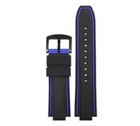 Cinturino in silicone compatibile con GSTB200/B400/Steel Heart ECB-10 Series con interfaccia convessa, catena for orologio in gomma da 24,14/24,16 mm, adatta for l'uso quotidiano.(Blue back Black,24-1