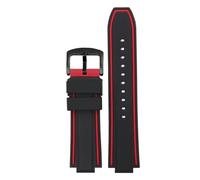 Cinturino in silicone compatibile con GSTB200/B400/Steel Heart ECB-10 Series con interfaccia convessa, catena for orologio in gomma da 24,14/24,16 mm, adatta for l'uso quotidiano.(Red back Black,24-14