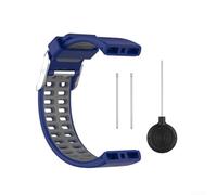 Cinturino in silicone compatibile con Polar V800, progettato per essere indossato comodamente tutto il giorno e prestazioni con finitura bicolore (blu + grigio)