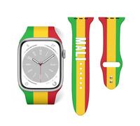 Cinturino in silicone con bandiera del Mali compatibile con cinturino Apple per iWatch Series 42 mm 44 mm, Misura unica, Silicone, Nessuna pietra preziosa
