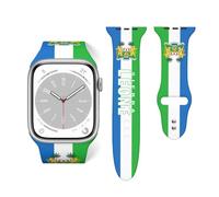 Cinturino in silicone con bandiera della Sierra Leone compatibile con cinturino Apple per iWatch Series 42 mm 44 mm, Misura unica, Silicone, Nessuna pietra preziosa