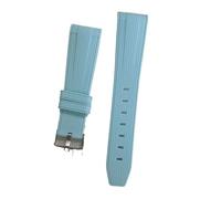 Cinturino in silicone da 20 mm compatibile con OmegaX, Swatch Joint Moon, cinturino polso in gomma for immersioni estremità curva, Rolex, Seiko, Water Ghost(Light blue)