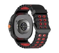 Cinturino in silicone doppio petto Ocean for Samsung Galaxy Watch 8 40mm 44mm Bracciale sportivo for Watch8 Classic 46mm(Black red,For Watch 8 44mm)