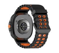 Cinturino in silicone doppio petto Ocean for Samsung Galaxy Watch 8 40mm 44mm Bracciale sportivo for Watch8 Classic 46mm accessori(Black orange,For Watch 8Classic 46mm)
