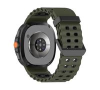 Cinturino in silicone doppio petto Ocean for Samsung Galaxy Watch 8 40mm 44mm Bracciale sportivo for Watch8 Classic 46mm accessori(Army green black,For Watch 8 44mm)