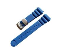 Cinturino in silicone for immersione adatto for Seiko Prospex SPR009 Abalone MM5 impermeabile 20mm 22mm cinturino in gomma fibbia ad anello in acciaio inossidabile(Blue withlogo,20mm)