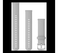 Garmin Cinturino Originale, 18mm, Sgancio rapido, Silicone, Mist Gray & Silver