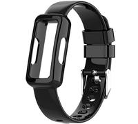 Cinturino in silicone integrato con custodia compatibile con Fitbit Luxe/Fitbit Ace2/Fitbit Ace 3/Fitbit Inspire/Fitbit Inspire 2/Fitbit Inspire-HR Smartwatch Cover accessorio (Nero-Solid)