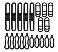 Cinturino in Silicone per Bicicletta da 20 Pezzi, Cinturino Elastico Leggero per Bici, Staffa di Montaggio per Torcia, Accessori per Biciclette, adattivo per Luce Bicicletta, contachilometri (Nero)