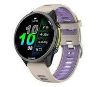 Cinturino in silicone per Garmin Forerunner 970 con fibbia argentata, beige/viola