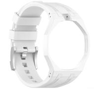 Cinturino in Silicone per Orologio, Confortevole e Morbido da Sostituire per Swatch X Audemars Piguet per Royal Oak con Lunghezza Regolabile, Disponibile in Più Colori (Bianco)