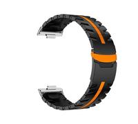 Cinturino in titanio for Huawei Watch Fit 4 Pro Bracciale Correa for Huawei Watch Fit 4 3 Cinturino in metallo sostitutivo(Black Orange-Silver,For fit 4)