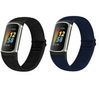 CINTURINO INF Charge 5/6 - in nylon intrecciato, compatibile con Fitbit Charge 5 e 6 Nero, Blu, Nylon intrecciato