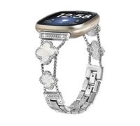 CINTURINO INF Cloverlink per Fitbit Versa 3/4/Sense 2 - regolabile, impermeabile Argento, lega metallica