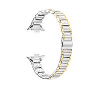 CINTURINO INF in acciaio inossidabile regolabile, compatibile con Xiaomi Mi Band 8 Argento + Oro, Acciaio inossidabile