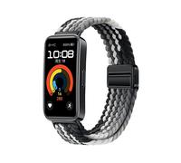 CINTURINO INF Magnetico in Nylon per Huawei Band 8/9/10 Nero e Grigio Nero+Grigio, Nylon intrecciato
