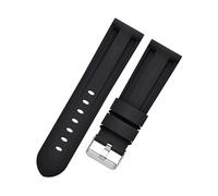 CINTURINO INF Panerai Luminor Marina 24 mm - in silicone impermeabile, regolabile Nero, Silicone