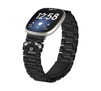 CINTURINO INF Versa 3/4 - con farfalla e strass, compatibile con Fitbit Versa 3 e 4 Nero,