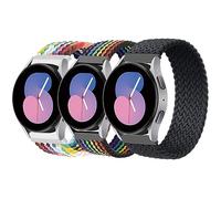 Cinturino intrecciato Solo Loop per Samsung Galaxy Watch 7/6/5/4/FE 40 mm 44 mm/Watch 6 Classic 43 mm 47 mm/Watch 5 Pro 45 mm/4 Classic 42 mm 46 mm, confezione da 3 pezzi da 20 mm in nylon elastico