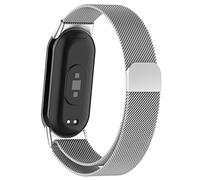 Cinturino magnetico in maglia milanese per Xiaomi Smart Band 10/9/8, unisex, con magnete in acciaio inox, regolabile, impermeabile, cinturino sportivo di ricambio per Mi Band 10/9/8, argento